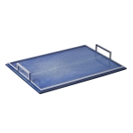    Defile Shagreen decorative tray cobalt blue by GioBagnara