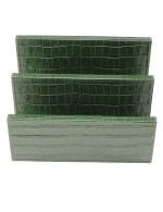     Leather Mail Holder GioBagnara Green Croc