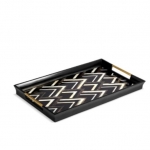  Deco Noir Black&White Tray-Large