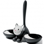 Миска для кошки Tigrito двойная чёрная
