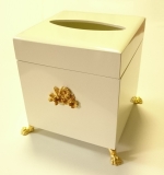 Салфетница деревянная Avorio куб с золотым декором