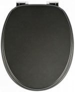 MARLON чёрное сиденье для унитаза металлик с микролифтом