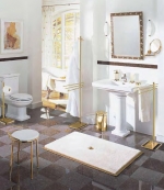 Коврик для ванной комнаты на заказ из Германии PIAZZA Nicol люрекс золотой серебряный. Индивидуальное производство на заказ