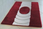 INKA коврик для ванной красно-белый с серебряным люрексом. Индивидуальное производство на заказ