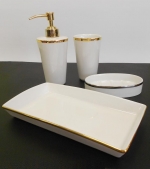 Sofia Nicol аксессуары для ванной настольные золотые фарфоровые комплект