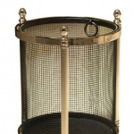  Acorn Wastebasket-Black/Nickel