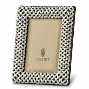 Рамки для фотографий Deluxe. L'Objet Platinum Braid Плетение платиновое покрытие рамка для фотографий