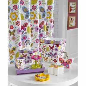 Аксессуары для детских ванных комнат. Butterflies керамические настольные аксессуары для ванной