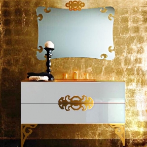Мебель для ванной комнаты. Eurolegno Glamour Композиция №5 Комплект мебели 120 см, цвет: глянцевый белый