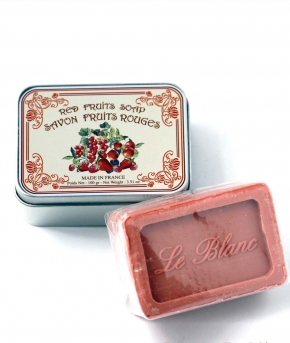 Luxury Гель для душа Мыло. Мыло ароматизированное Красные ягоды в жестяной коробочке от Le Blanc
