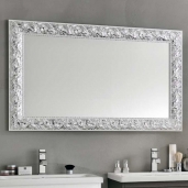 Зеркала для ванной. Eban Зеркало в раме Olivia 90х70 bianco argento
