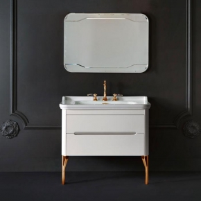 Мебель для ванной комнаты. Kerasan Waldorf База подвесная под раковину 100см, цвет матовый белый/золото