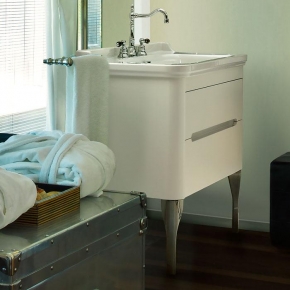 Мебель для ванной комнаты. Kerasan Waldorf База подвесная под раковину 80см, цвет матовый белый/хром