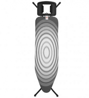 Гладильные доски. Гладильная доска Brabantia 124х38см (размер B) со стационарной подставкой для утюга, цвет каркаса Black чёрный