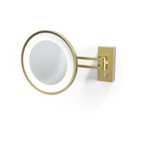 . Decor Walther BS36 золотое матовое настенное косметическое зеркало с подсветкой LED и увеличением х5 или х3