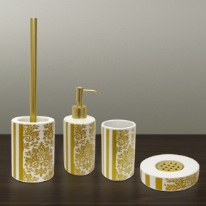 РАСПРОДАЖА. Gloria Nicol аксессуары для ванной керамические с золотым декором