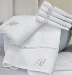 Полотенца хлопковые Deluxe. Комплект полотенец для лица и рук (40х60; 60х110) Cheryl (Черил) Белый от Blumarine