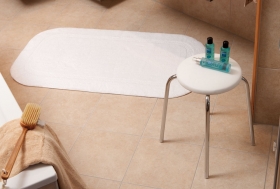 Коврики для ванной комнаты.  Хлопковый коврик для ванной комнаты Luxor Nicol двухсторонний Белый