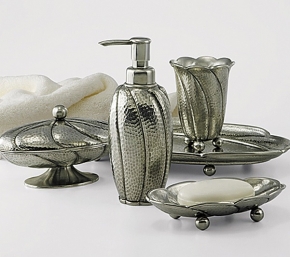 . Настольные аксессуары для ванной оловянные с декором Lotus Labrazel