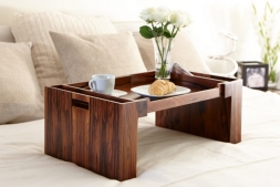 Аксессуары и Мебель для дома. Wood Collection деревянный столик для постели розовое дерево Santos