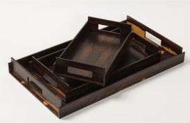 Мебель и Аксессуары для ванной из натурального дерева, Раттана и Бамбука. Wood Collection лоток поднос деревянный Зирикоте	