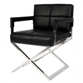 Офисные кресла и стулья. Eichholtz Cross офисное кресло чёрное кожаное