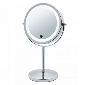 .   JANINA Nicol косметическое зеркало двухстороннее с подсветкой LED от батареек и пятикратным увеличением настольное