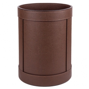    Deluxe.    Rotondo waste paper basket by GioBagnara Brown 