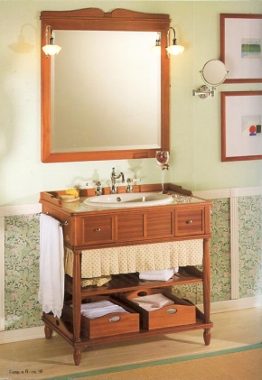 Мебель для ванной комнаты. Мебель для ванной умывальник с зеркалом Eurodesign Green & Roses 6