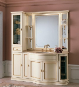 Мебель для ванной комнаты. Мебель для ванной Eurodesign умывальник с зеркалом IL Borgo gold-silver 28
