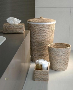 Мебель и Аксессуары для ванной из натурального дерева, Раттана и Бамбука. Плетёная Корзина для белья и ведро для мусора Rattan BAS 3 Ротанг