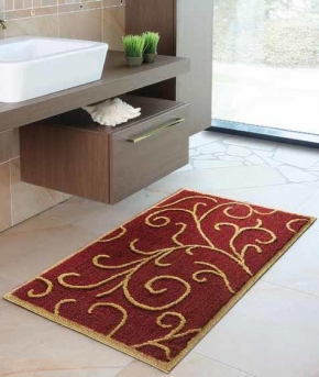 .  Romance Nicol коврик для ванной комнаты бордовый с декором золотой люрекс