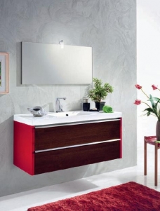 Мебель для ванной комнаты. QUIZ мебель для гостевого санузла, красный