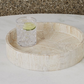 .    Driftwood Round Topper Tray