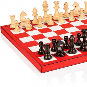 Настольные игры. Настольная игра 3 в 1: шахматы, домино, шашки в коробке из кожи GioBagnara