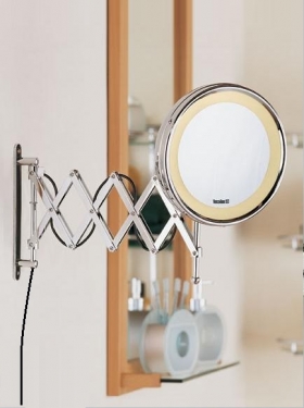 Зеркала косметические с подсветкой увеличением настенные настольные Зеркала с присосками. ANNA Nicol косметическое зеркало с неоновой подсветкой увеличением 1х5 и удлинённым шарниром гармошка двойная