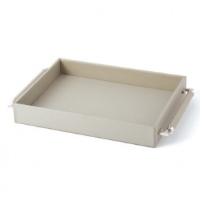 . Global Views Double Handle Serving Tray-Grey   