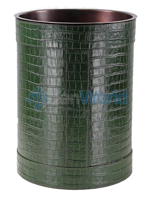    Rotondo waste paper basket by GioBagnara Green Croc