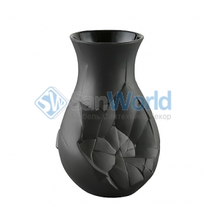 Rosenthal Стадии ваза фарфоровая чёрная матовая 26 см 