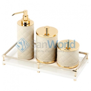 Vanity Gold ivory настольные аксессуары для ванной комнаты кожаные золотые