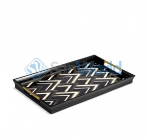  Deco Noir Black&White Tray-Large