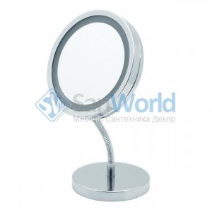   LANA Nicol косметическое зеркало с подсветкой LED от батареек и пятикратным увеличением настольное с гибким шарниром