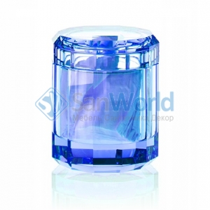 Kristall Saphirre blue Decor Walther Настольные аксессуары для ванной хрустальные контейнер для ватных палочек дисков шариков синие