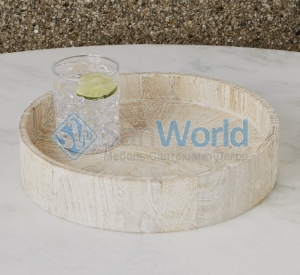    Driftwood Round Topper Tray