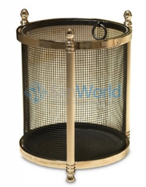  Acorn Wastebasket-Black/Nickel