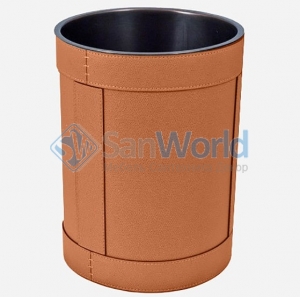    Rotondo waste paper basket by GioBagnara Siena Brown